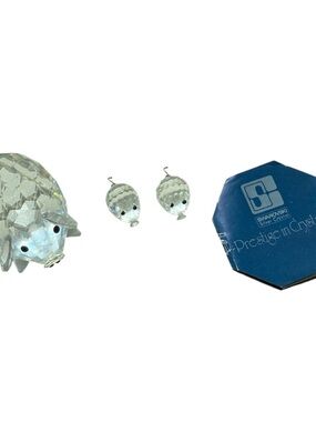 Swarovski Crystal Mother Pig and two Piglets Figurines